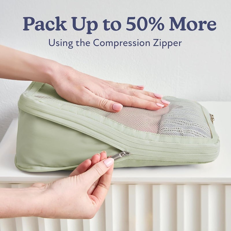 VANDEL Space-Saving Compression Packing Cubes for Women, Men, Compressible Carry On Suit Case Organizer Luggage Packing Cubes for Travel Organizer Bags for Luggage and Backpacks, Suitcase Cube - Image 2